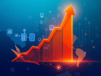 A chart illustrating the incredible FIS price surge, representing a successful moment for fintech innovation and global strategic expansion.