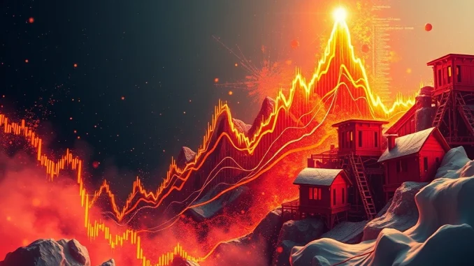 FIS Price: Explosive 892% Surge Ignites Volatility Concerns A vibrant digital chart illustrating the explosive FIS price surge, highlighting the dramatic volatility in cryptocurrency markets.