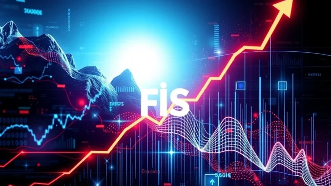 Dynamic chart illustrating FIS's phenomenal 3491.5% surge, symbolizing its strategic expansion in fintech and digital banking.