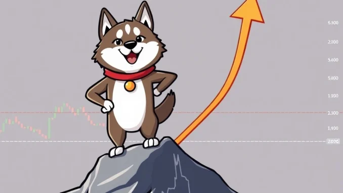 Chart showing Floki (FLOKI) price action approaching a critical resistance level, indicating potential for an explosive breakout.