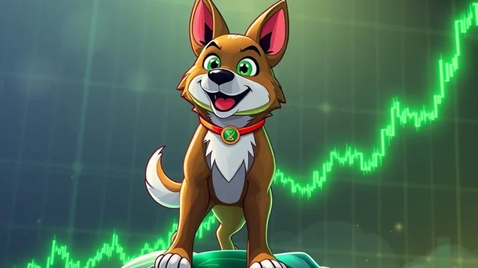 FLOKI Surges: A Remarkable Recovery as Analysts Eye $0.00022 Target A FLOKI character on a rising chart, symbolizing FLOKI's remarkable price recovery and potential target.