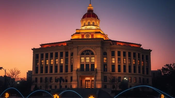 Fort Worth City Hall, representing the city's pioneering Fort Worth Bitcoin mining initiative and its embrace of digital currency.