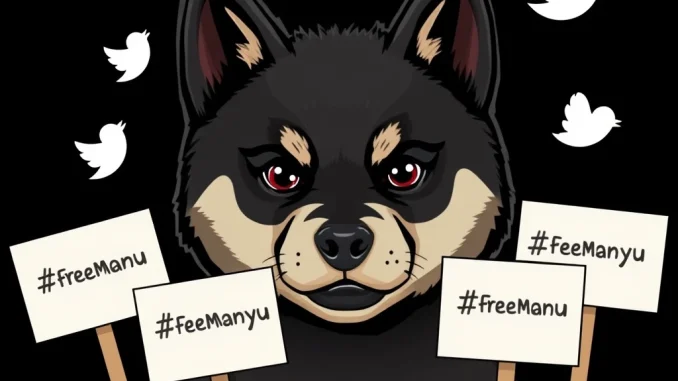 Unstoppable #FreeManyu Movement Fights to Reinstate Shiba Inu's X Account Black Shiba Inu puppy at the center of the #FreeManyu movement for X account reinstatement