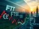 A rising stock market chart depicting the FTSE 100 reaching unprecedented record highs, symbolizing robust capital inflows and market growth.