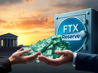Illustrates the FTX creditor payout process, showing funds released from a reserve to creditors, symbolizing a significant step in FTX's recovery.