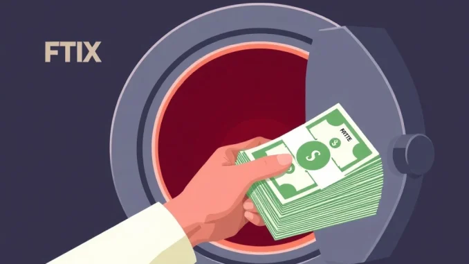 A visual representation of funds being released from a reserve, symbolizing the unlocking of cash for FTX creditors.