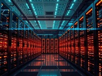 Galaxy Digital's former crypto mining facility transforming into a powerful AI data center, symbolizing innovation and future computing.