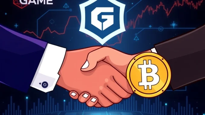 GameSquare and Animecoin partnership symbolized by digital tokens merging, highlighting the strategic crypto investment and on-chain treasury growth.