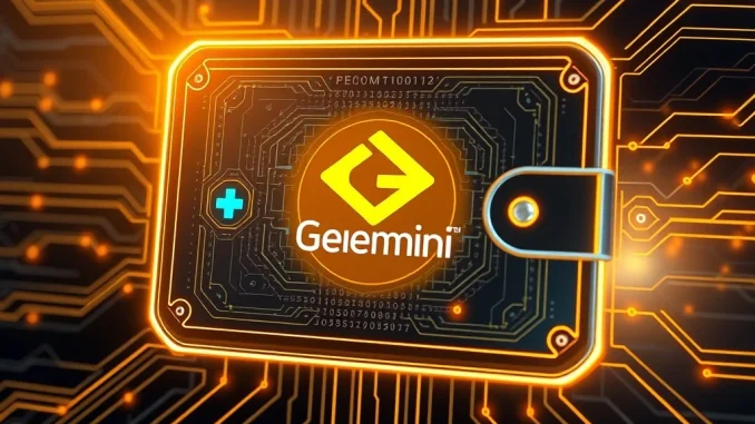 A user securely interacting with the Gemini smart wallet, illustrating enhanced self-custody over digital assets.