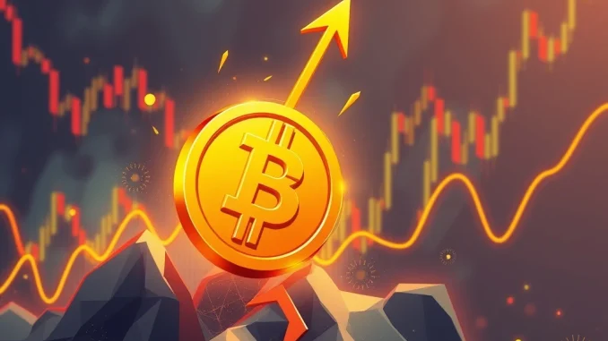 GHST cryptocurrency token surging on a volatile market graph