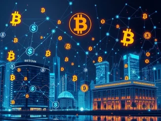 Goldman Sachs and BNY logos merging with blockchain symbols, illustrating the groundbreaking launch of tokenized money market funds.