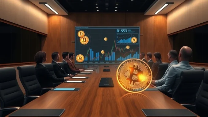 Goobit Group executives overseeing a strategic Bitcoin acquisition, symbolizing their entry into corporate Bitcoin holdings.