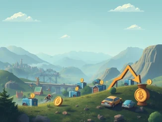 An illustration representing Google's cautious stance on blockchain gaming amidst a significant crypto funding dip.