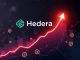 A visual representation of HBAR's incredible crypto surge, highlighting its growth due to the Robinhood listing and Hedera network upgrade.