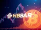 A vibrant chart showing HBAR price surging, illustrating the bullish MACD crossover and its correlation with Bitcoin's influence.