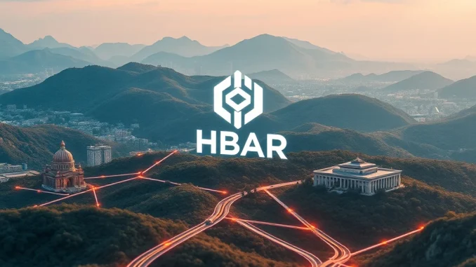 HBAR token price chart showing a significant upward surge, symbolizing Hedera's growth driven by network upgrades.