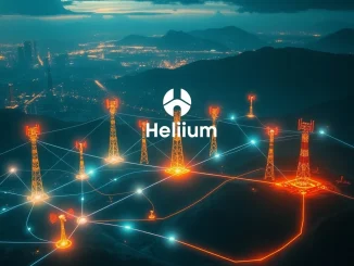 A visual representation of Helium Mobile's expanding decentralized wireless network, highlighting its innovative DC burn growth.