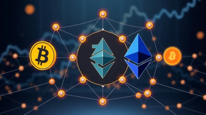 Hemi modular blockchain funding visualization, showing secure network growth powered by Bitcoin and Ethereum technology.
