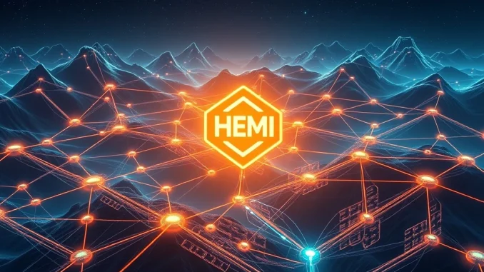 Visual representation of Hemi tokenomics, showing the distribution of HEMI tokens across community, investors, and team, highlighting the modular blockchain's structure.