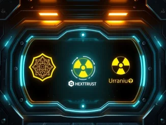 Visualizing Hex Trust's secure digital asset custody for tokenized uranium via Etherlink, expanding real-world asset solutions.