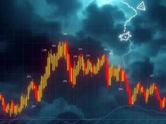 A digital chart showing a steep HIFI crypto crash, illustrating extreme price volatility and market uncertainty.