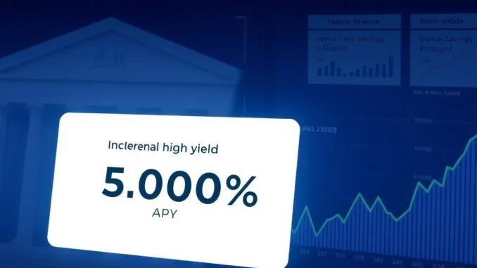 High-yield savings account dashboard showing 5.00% APY amid inflation concerns