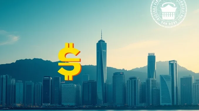 Visualizing HKMA's conditional stablecoin depegging policy, showing digital currency stability and regulatory oversight in Hong Kong.