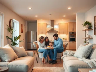 A family enjoying their beautifully renovated home, symbolizing strategic home equity use amidst high mortgage rates.