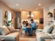 A family enjoying their beautifully renovated home, symbolizing strategic home equity use amidst high mortgage rates.