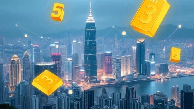 Hong Kong RWA platform launching, symbolizing the digitization of **Real-World Assets** through blockchain technology.