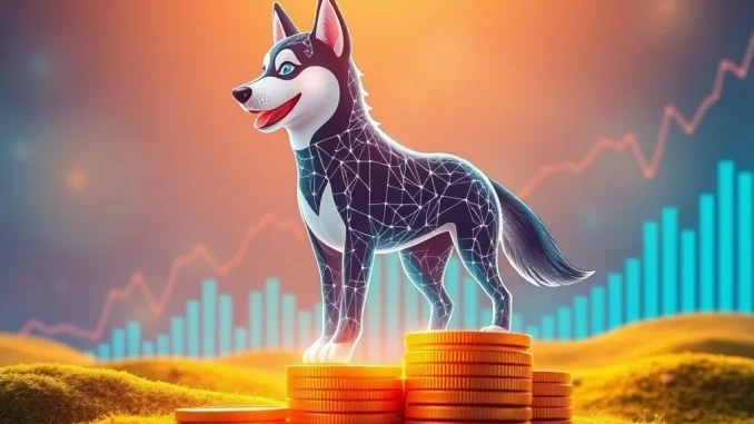 Husky Inu token's impressive crypto funding milestone achieved through its dynamic pricing strategy, symbolizing growth.