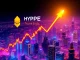 A dynamic digital graph depicting the HYPE token's impressive price surge to an all-time high, reflecting significant market growth.