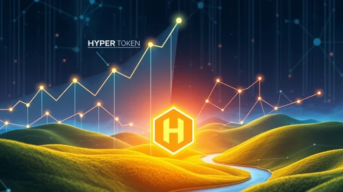 A chart illustrating the phenomenal surge in HYPER crypto price, reflecting strong market performance and ecosystem expansion.
