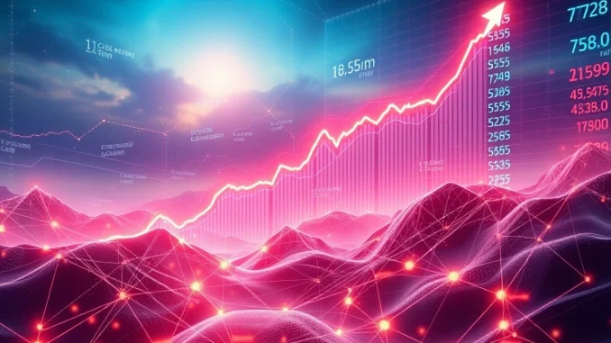 A visual representation of HYPER crypto's explosive price surge, highlighting its growth through DeFi and cross-chain partnerships.
