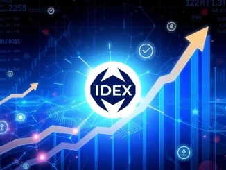 A vibrant chart showing IDEX's astounding 2145% crypto surge, highlighting its strategic developments in the decentralized exchange space.