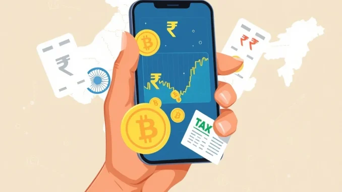 Illustrative image of India crypto tax regulations impacting digital asset compliance and financial transparency.