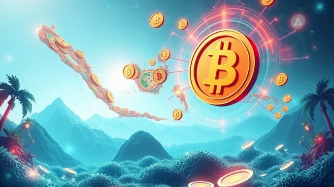 Indonesia crypto tax revenue growth with digital currency symbols