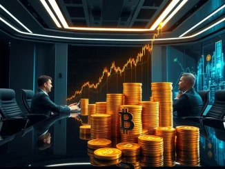 Chart showing a dramatic rise in institutional Bitcoin holdings, representing companies integrating BTC into treasury strategies.