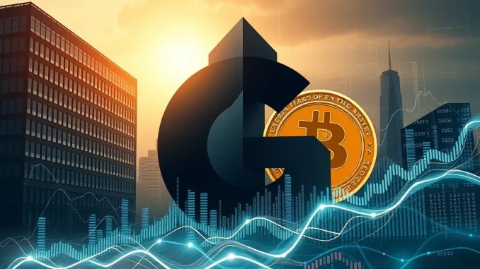 A visual metaphor for institutional Bitcoin profit-taking, showing large financial entities managing crypto assets and market flows.