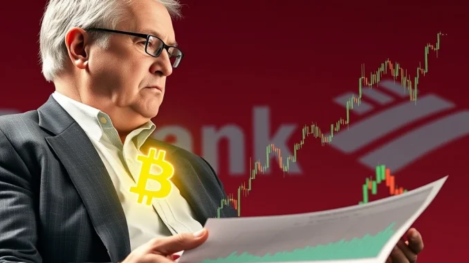 A chart illustrating low institutional crypto adoption based on a Bank of America survey, showing fund manager hesitation.