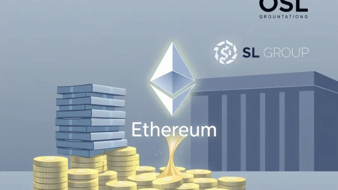 Illustrates a significant institutional ETH buy, symbolizing a $50M crypto whale investment through OSL Group.