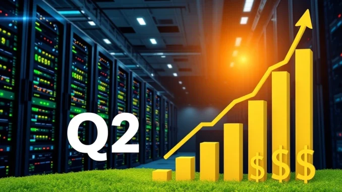 Iren Limited Achieves Impressive Q2 Net Profit of $176.9M A visual representation of Iren Limited's impressive Q2 net profit, symbolizing strong financial performance in Bitcoin mining operations.