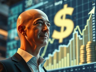 Jeff Bezos strategically divesting Amazon shares as the company's stock soars due to AI advancements.