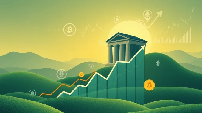 A chart showing a significant increase in JPMorgan Digital Asset Inflows, symbolizing the growing trend of institutional crypto adoption.