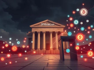 JPMorgan data fees creating a barrier between traditional banking and fintech innovation, symbolizing the regulatory conflict.