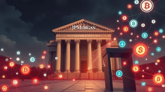 JPMorgan data fees creating a barrier between traditional banking and fintech innovation, symbolizing the regulatory conflict.