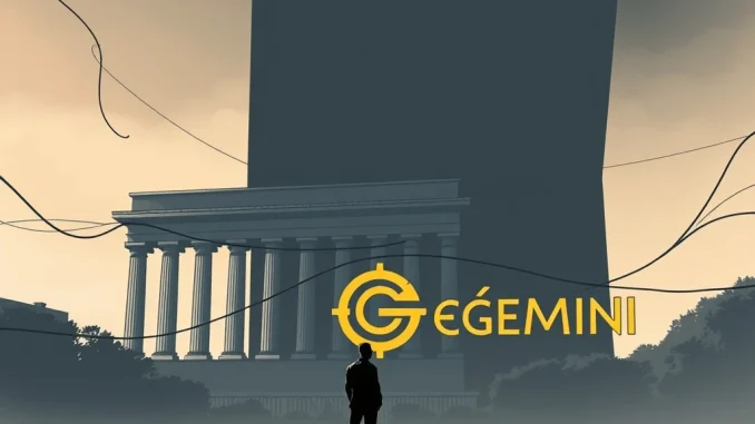A tense standoff between a traditional bank and a crypto exchange, symbolizing the JPMorgan Gemini open banking dispute.