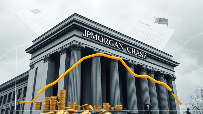A visual representation of JPMorgan's revised stablecoin forecast, showing a significant reduction in market projections due to regulatory and infrastructure hurdles affecting digital assets.