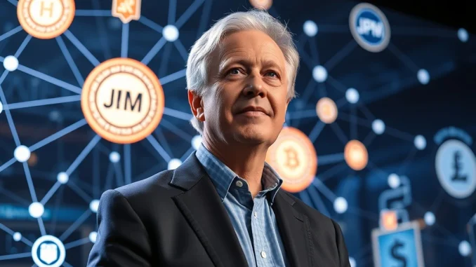 Jamie Dimon leading JPMorgan's strategic move into stablecoin and JPM Coin innovation within the financial sector.