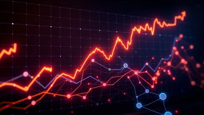 A dynamic chart showing Kernel's incredible price surge, symbolizing its explosive growth and strategic advancements in the DeFi market.